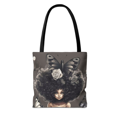 Mystic Woman Tote Bag, Black Women Butterfly Tote, Black Butterfly Women Tote, Mother Butterfly Tote, Black Butterfly Tote, Butterfly Women Tote Bag, African Women Tote Bag