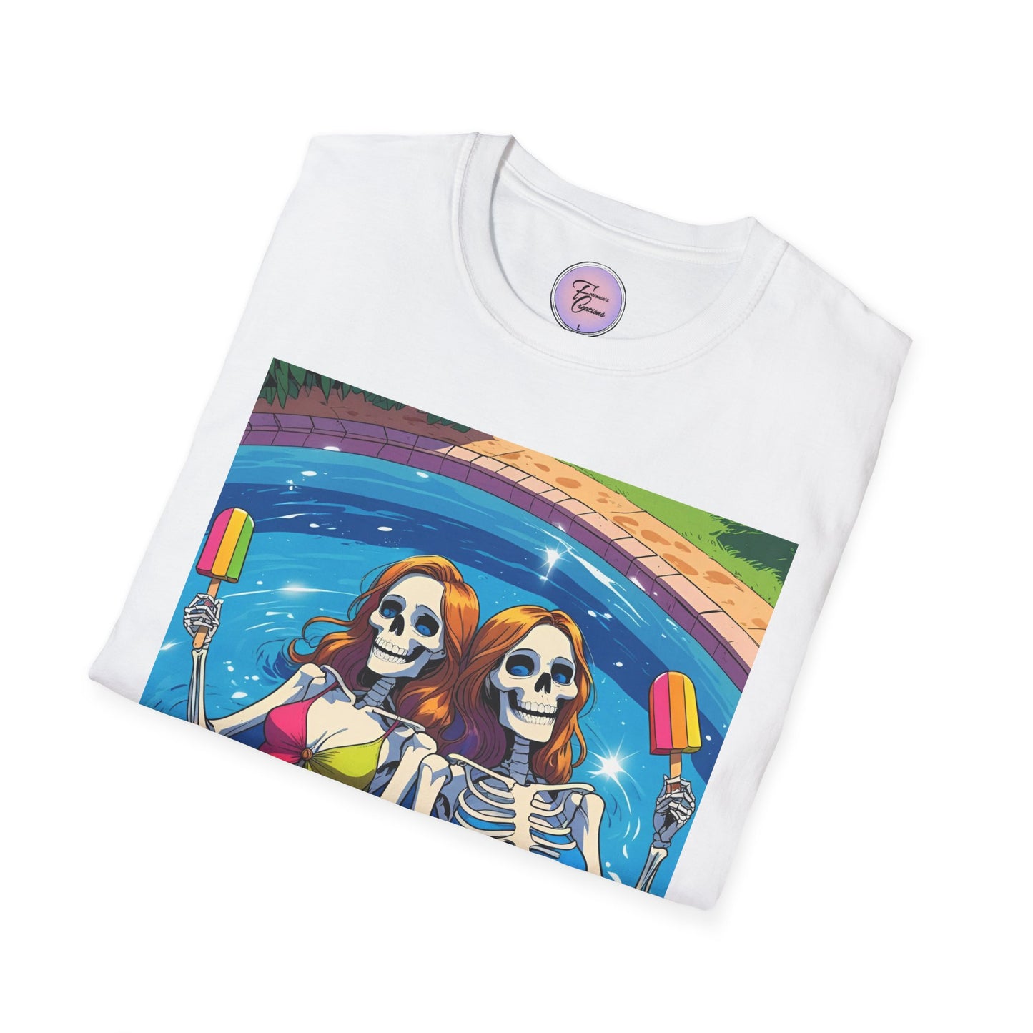 Summer Ween Skeleton Popsicle Shirt,  Halloween in July Pool Party Shirt, Bikini Skeleton Tee Shirt, Popsicle Skeleton Tee, Pool Vibes Skeleton Shirt, Skeleton Pool Party Tee, Summer Skeleton Pool Tee,