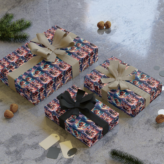 Sleigh Riding Santa Wrapping Paper