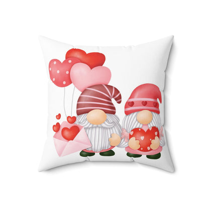 Gnome's Valentine's Day Spun Polyester Square Pillow