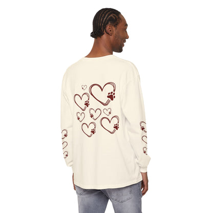 Coffee & Dog Lover Long Sleeve T-Shirt — 'Sweater Heart' Pet Mom Shirt