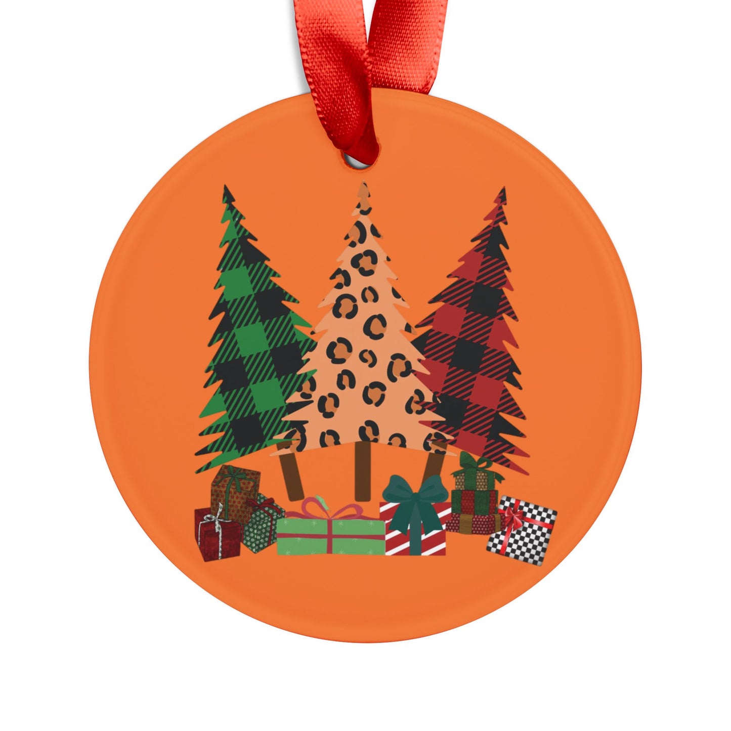 Plaid Trees Acrylic Ornament