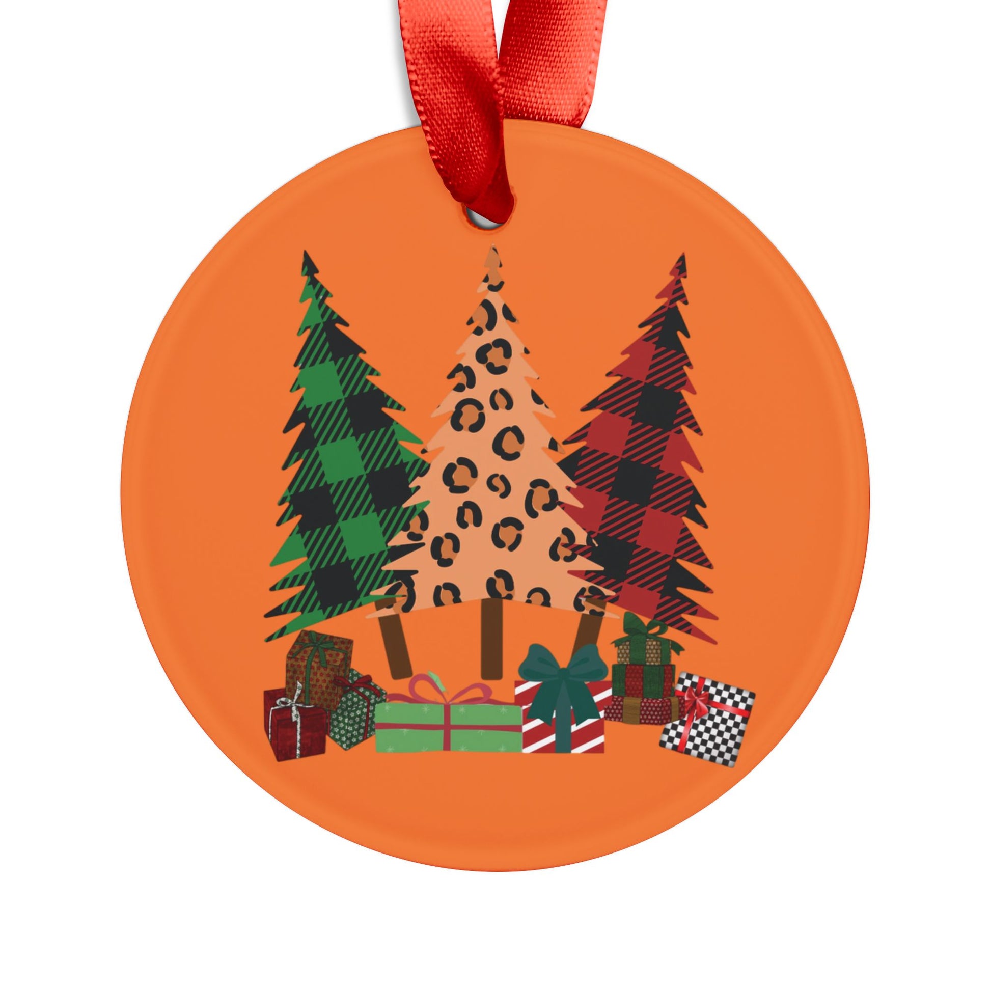 Plaid Trees Acrylic Ornament