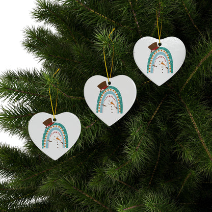 Rainbow Snowman Christmas Ornament