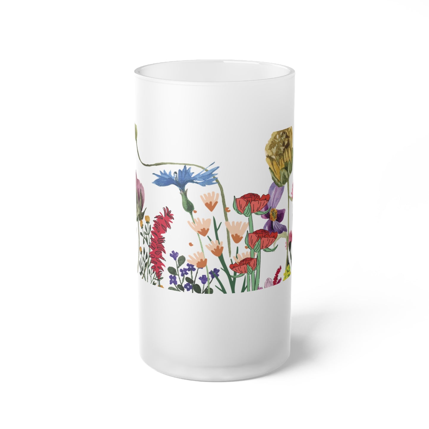 Frosted Glass Beer Mug, cold drinks, cups, kitchen ware, fun graphic, decorative mug