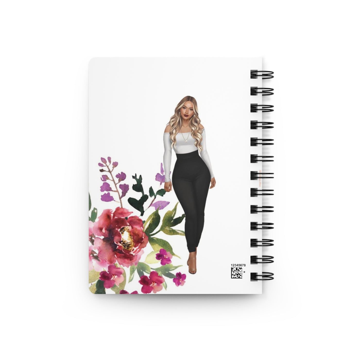 Women Work Diary, Women Floral Writing Book, Floral Cover Diary, Strong Women Notebook,   Women Spiral Diary, African American Journal.