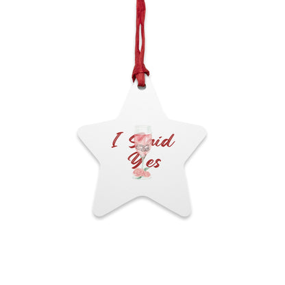 Romantic Engagement Ornament Magnet, Valentine Proposal Keepsake, Cute Holiday Wedding Favor,Wooden Bridal Announcement Gift,Proposal Decor