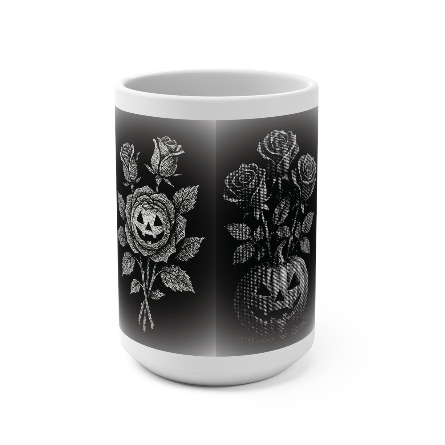 Black Pumpkin Rose Mug, Halloween Pumpkin Rose Mug, Eerie Rose Design Mug, Pumpkin Rose Mug, Halloween Pumpkin Rose Mug,