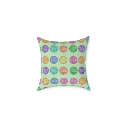 Multicolor Christmas Cushion, Christmas Ornament Cushion, Colorful Holiday Pillow, Ornament Print Pillow, Holiday Themed Throw Pillow, Colorful Christmas Pillow