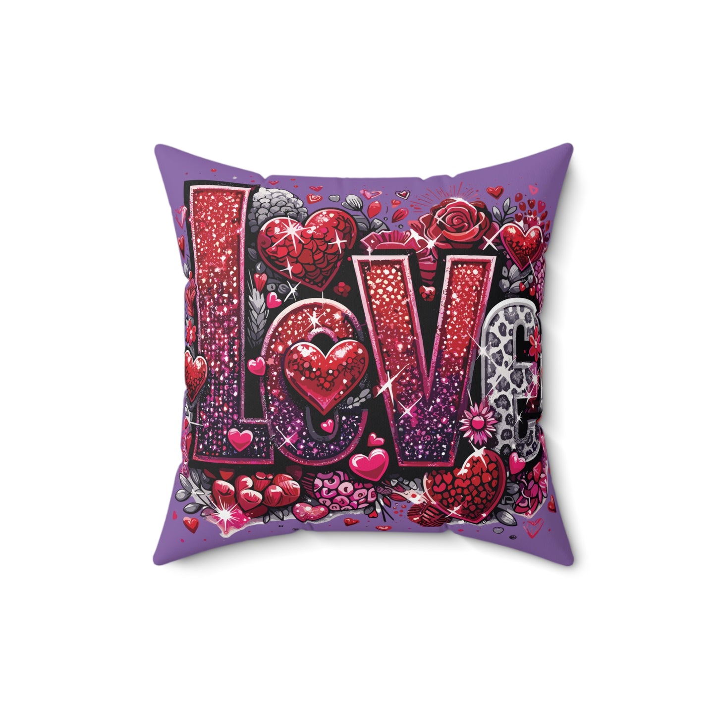 Graphic Love Pillow, Self Love Pillow, Love Theme Cushion, Romantic Love Cushion, Purple Love Pillow, Romantic Valentine Throw Pillow,  Couples Love Pillow, Valentine Couch Throw Pillow, Heart Pattern Pillow, Love Heart Pillow