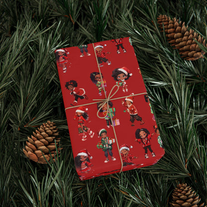 Afrocentric Holiday Paper, Cultural Christmas Wrapping Paper, Diverse Wrapping Paper, African American Christmas Wrapping Paper, Cultural Gift Wrap, Afrocentric Wrap, Children Christmas Wrapping Paper, Ethnic Gift Wrap