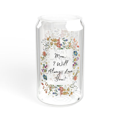 Mom Floral Sipper Glass, Wildflower Sipper Glass, Mother's Sipper Glass, Mother's Day Sipping Glass, Sipper Glass, Moms Sipper Glass, Wildflower Can Glass,