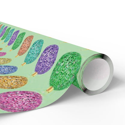 Christmas Bulb Wrapping Paper, Colorful Ornament Design Paper, Colorful Holiday Wrapping, Colorful Ornament Paper, Holiday Ornament Gift Wrap, Ornament Holiday Wrap, Ornament Wrap Paper, Merry Christmas Wrapping Paper