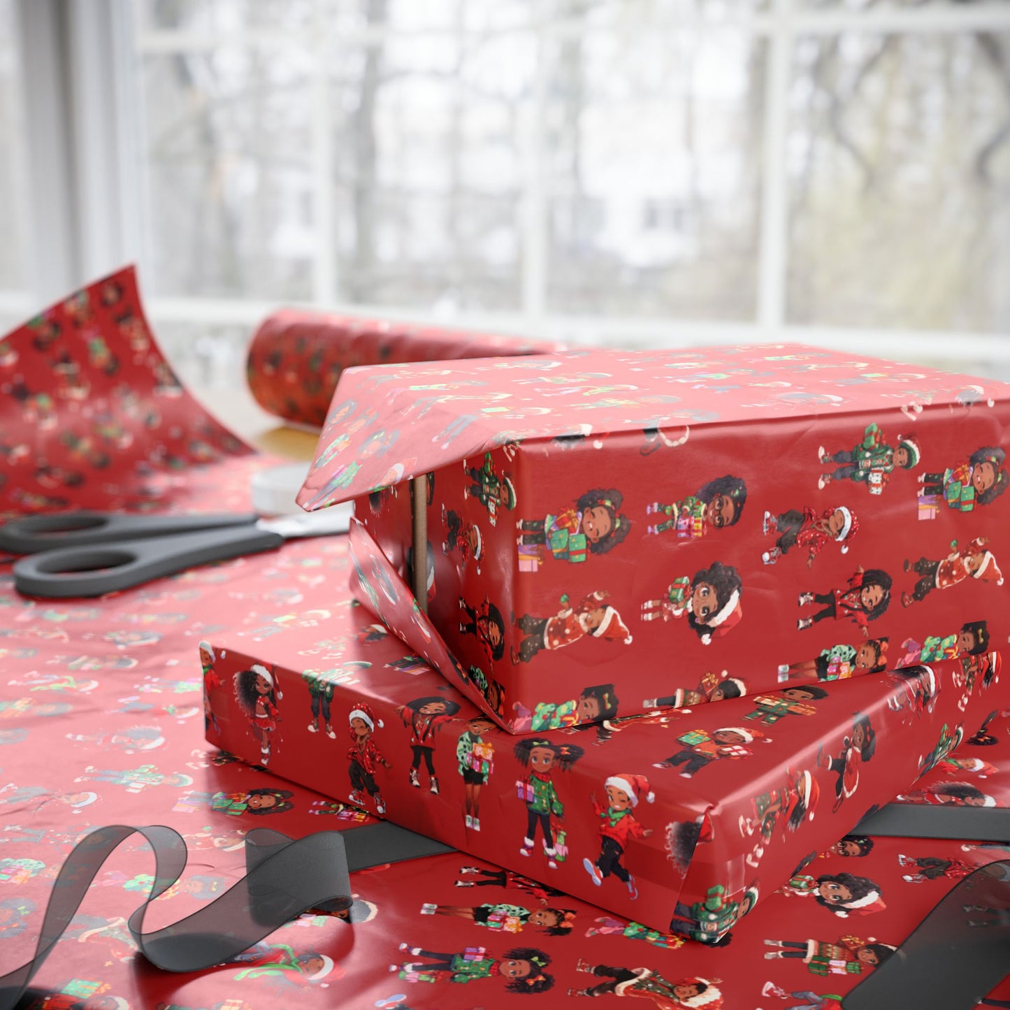 Afrocentric Holiday Paper, Cultural Christmas Wrapping Paper, Diverse Wrapping Paper, African American Christmas Wrapping Paper, Cultural Gift Wrap, Afrocentric Wrap, Children Christmas Wrapping Paper, Ethnic Gift Wrap
