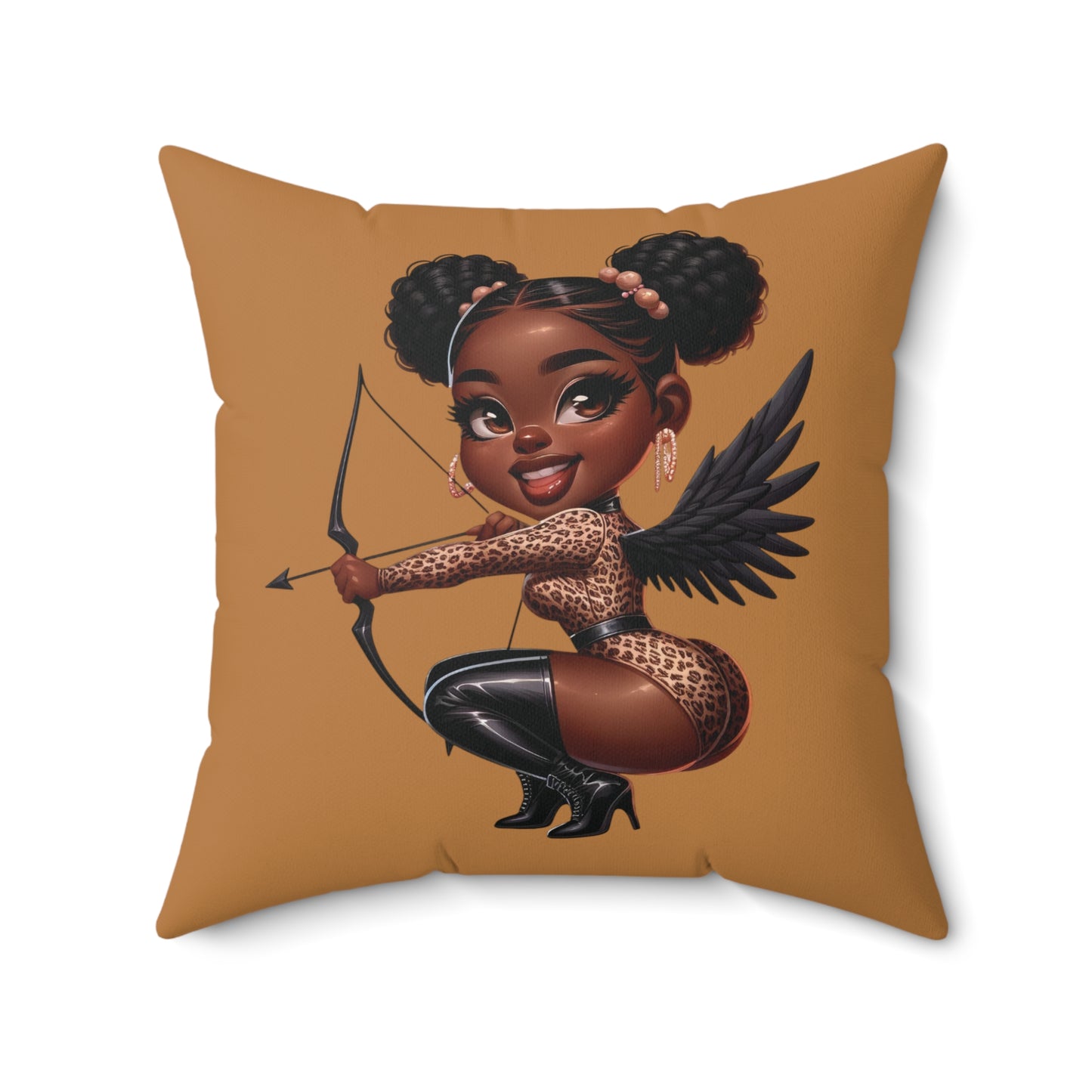 Black Cupid Valentine Pillow,  Angel Throw Pillow, Cherub Throw Pillow, Heavenly Décor Pillow, Chic Angel Cushion, Fantasy Angel Pillow, Angel Decor Pillow, Angel Cherub Decor