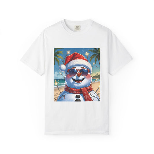 Beach Snowman Tee, Cool Snowman Summer Tee, Merry Snowman Beach Tee, Sunny Snowman Shirt, Snowman On Beach Tee, Snowman In Sunglasses Shirt, Snowman Summer Tee, Snowman In July Tee, Summer Xmas Tee,