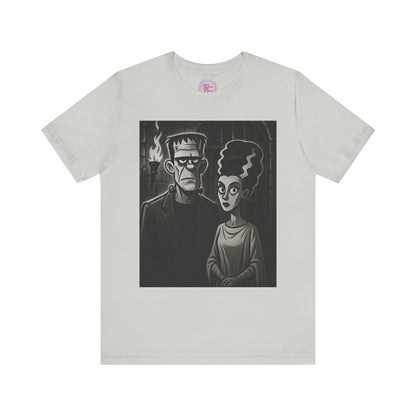 Frankenstein Couple Tee, Bride Of Frankenstein Shirt, Monsters Dark Aesthetic Tee, Universal Monsters Tee,  Monster Couple Shirt, Creepy Couple Shirt, Frankenstein Retro Graphic Tee, Bride Of Frankenstein