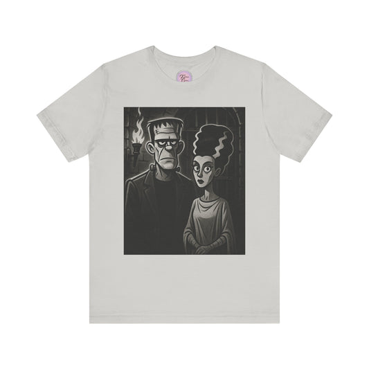 Frankenstein Couple Tee, Bride Of Frankenstein Shirt, Monsters Dark Aesthetic Tee, Universal Monsters Tee,  Monster Couple Shirt, Creepy Couple Shirt, Frankenstein Retro Graphic Tee, Bride Of Frankenstein