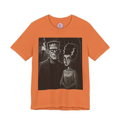 Frankenstein Couple Tee, Bride Of Frankenstein Shirt, Monsters Dark Aesthetic Tee, Universal Monsters Tee,  Monster Couple Shirt, Creepy Couple Shirt, Frankenstein Retro Graphic Tee, Bride Of Frankenstein