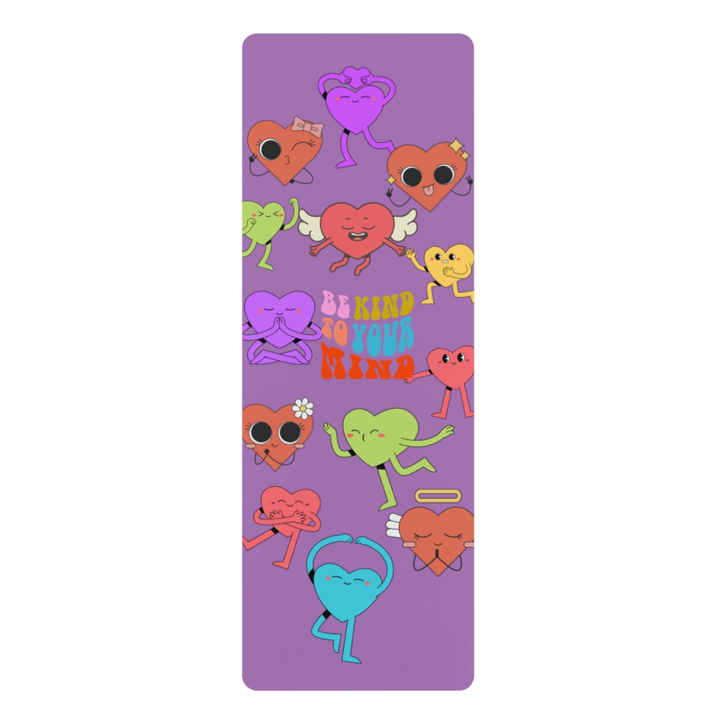 Heart Yoga Mat, Positive Affirmation Mat, Cute Yoga Mat, Self Care Yoga Mat, Inspirational Yoga Mat, Colorful Yoga Mat, Wellness Yoga Mat