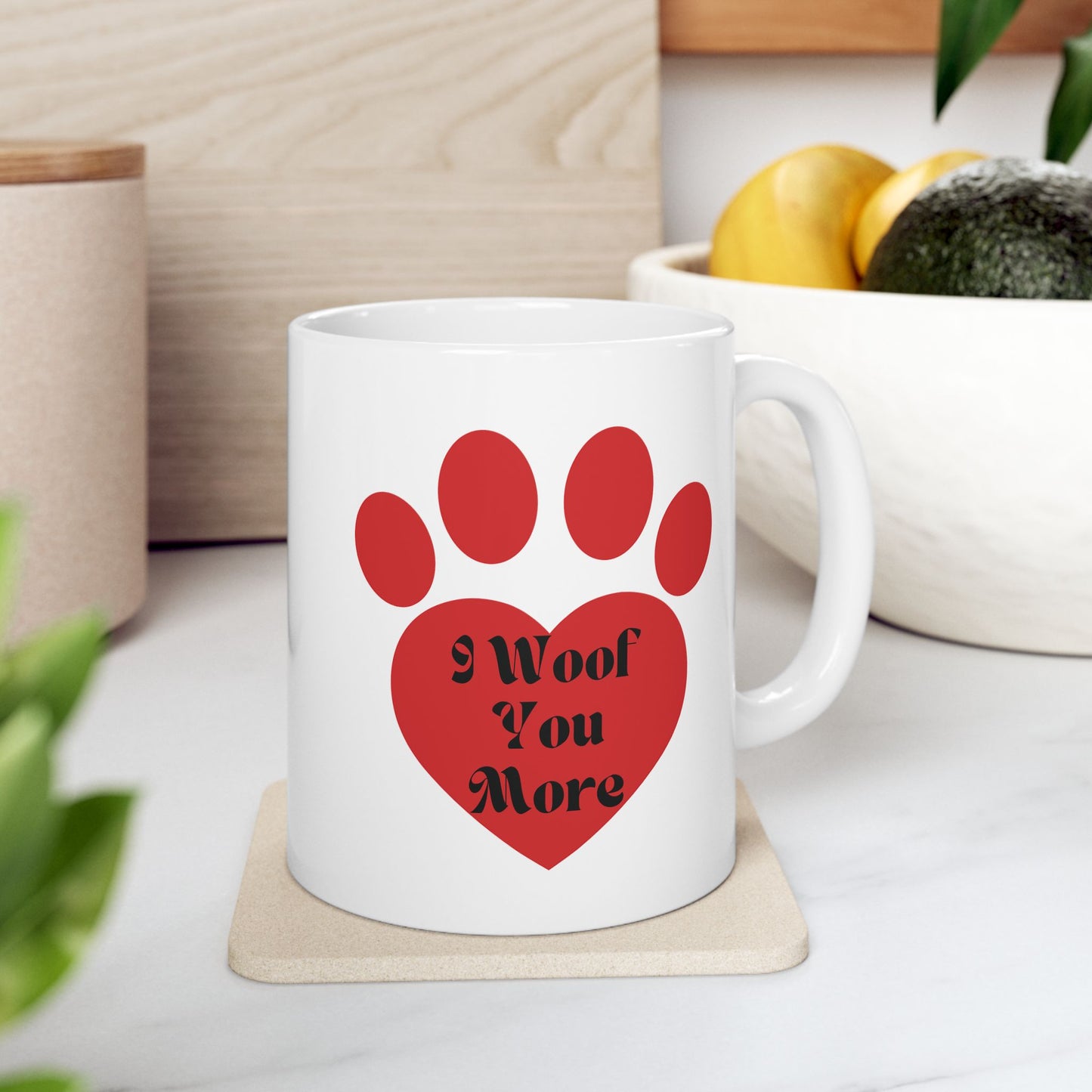 Dog Slogan Mug, I Woof You More Mug, Dog Word Mug, Heart Paw Print mug, heart Paw Print Mug, Paw Print Heart Mug, Dog Paw heart Mug, Dog Paw Ceramic Mug, Dog Paw Coffee Mug