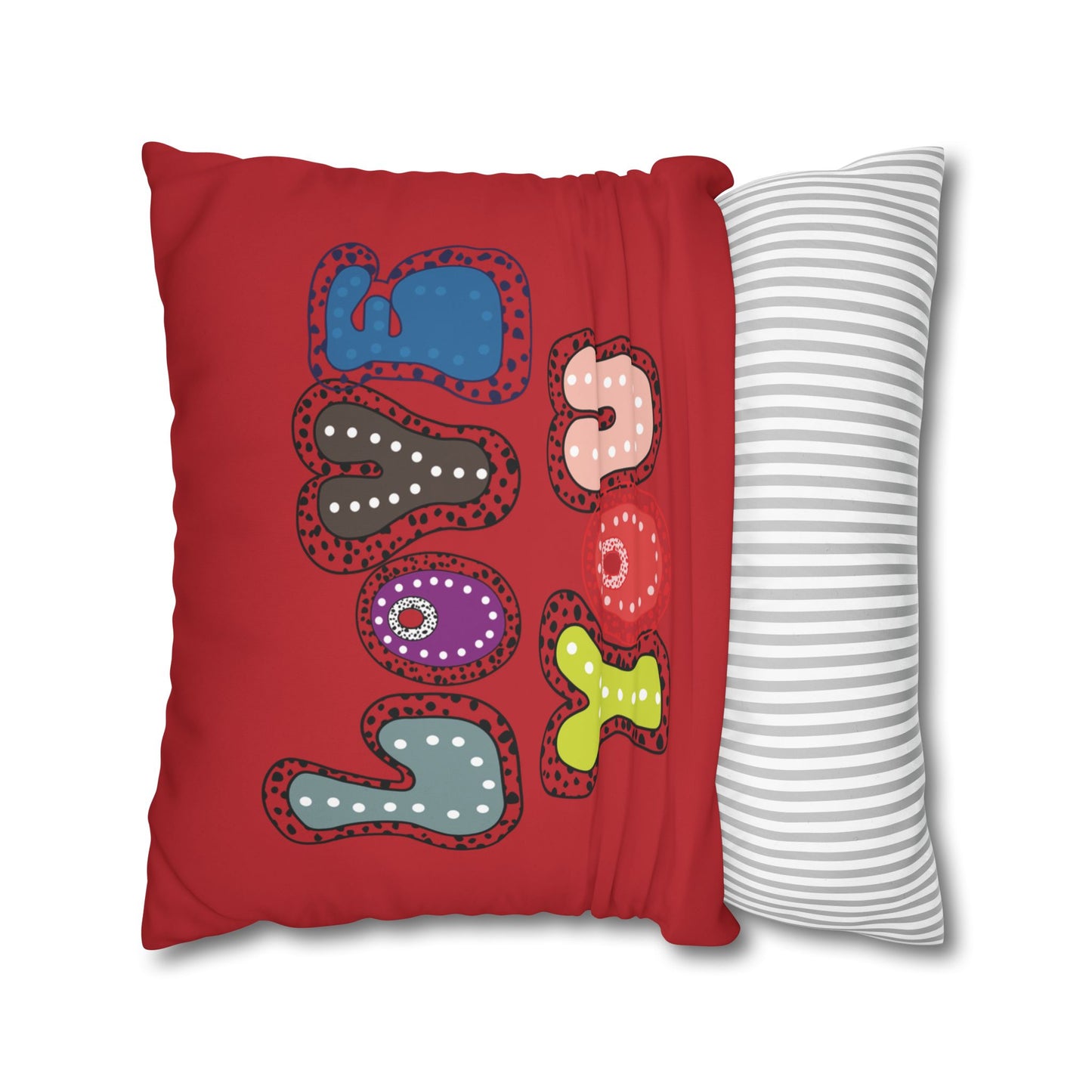 Red LOVE YOU  Butterflies Pillowcase, Colorful Polka Dot Valentines Day Decor, Dragonflies Red Throw Pillow Cover, Double-Sided Pillow Cover