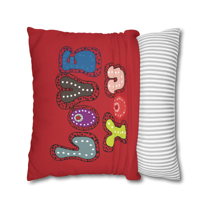 Red LOVE YOU  Butterflies Pillowcase, Colorful Polka Dot Valentines Day Decor, Dragonflies Red Throw Pillow Cover, Double-Sided Pillow Cover