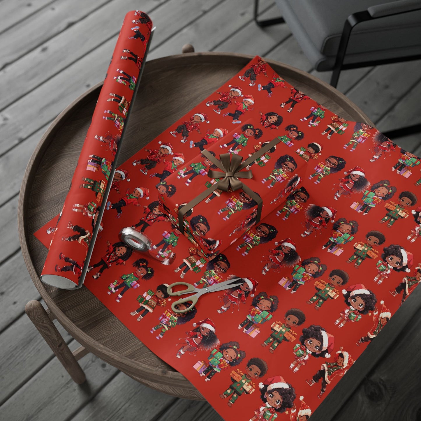 Afrocentric Holiday Paper, Cultural Christmas Wrapping Paper, Diverse Wrapping Paper, African American Christmas Wrapping Paper, Cultural Gift Wrap, Afrocentric Wrap, Children Christmas Wrapping Paper, Ethnic Gift Wrap