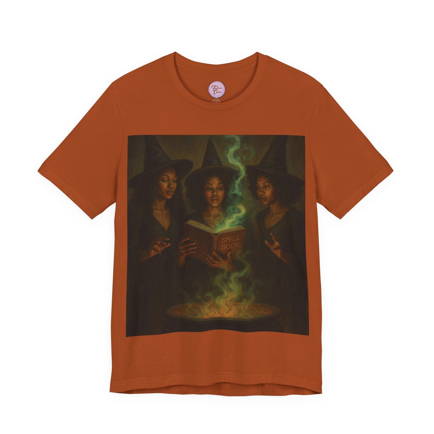 Witches Brew Tee Shirt, Witchy Trio Halloween T-Shirt: Spell Book & Cauldron Graphic Tee