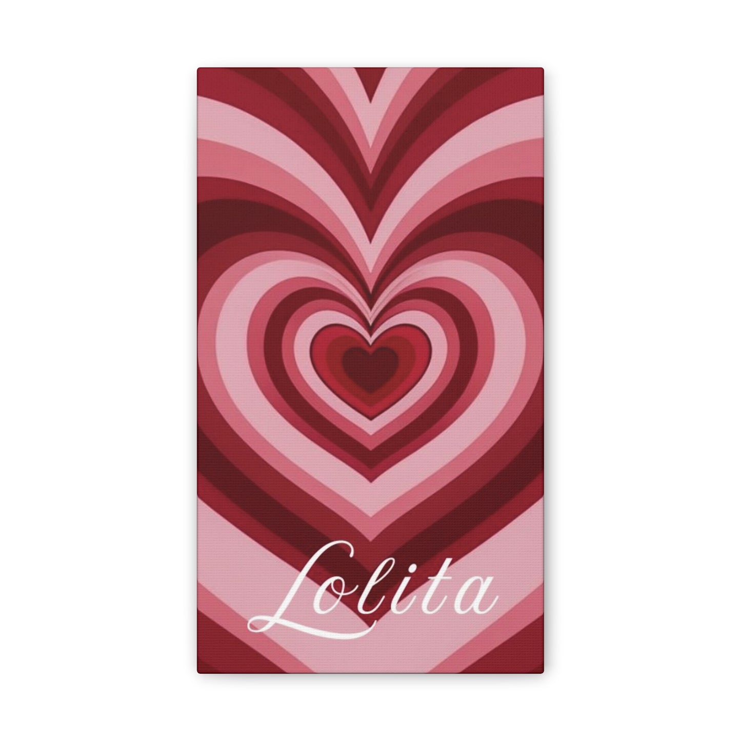 Heart Canvas Wall Art, Love Decor, Personalized Name Sign, Stretched Canvas Print, 0.75 Inch Depth, Customized Heart Design