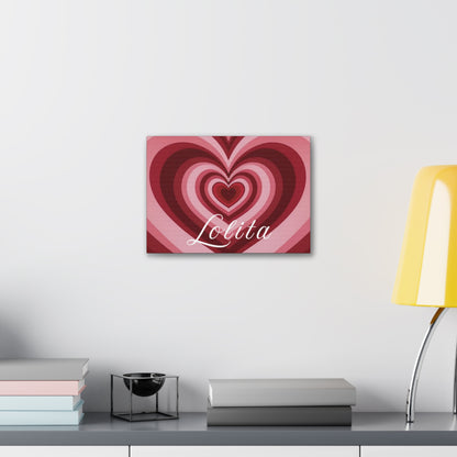 Heart Canvas Wall Art, Love Decor, Personalized Name Sign, Stretched Canvas Print, 0.75 Inch Depth, Customized Heart Design