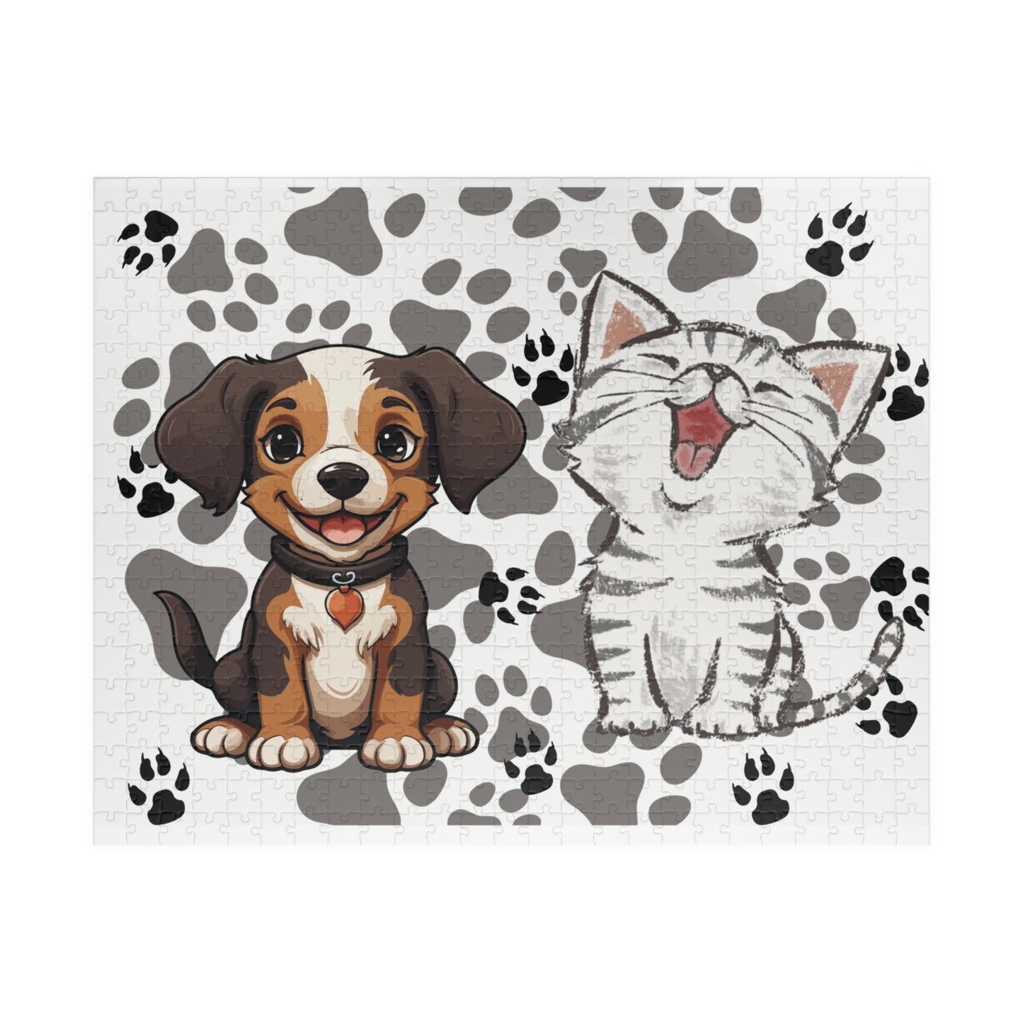 Children Pet Puzzle, Smiling Dog Cat Puzzle, Kids Cat Dog Jigsaw, Dog Cat Puzzle, Fun Animal Jigsaw, Kids Pet Puzzle, Daycare Pet Puzzle.