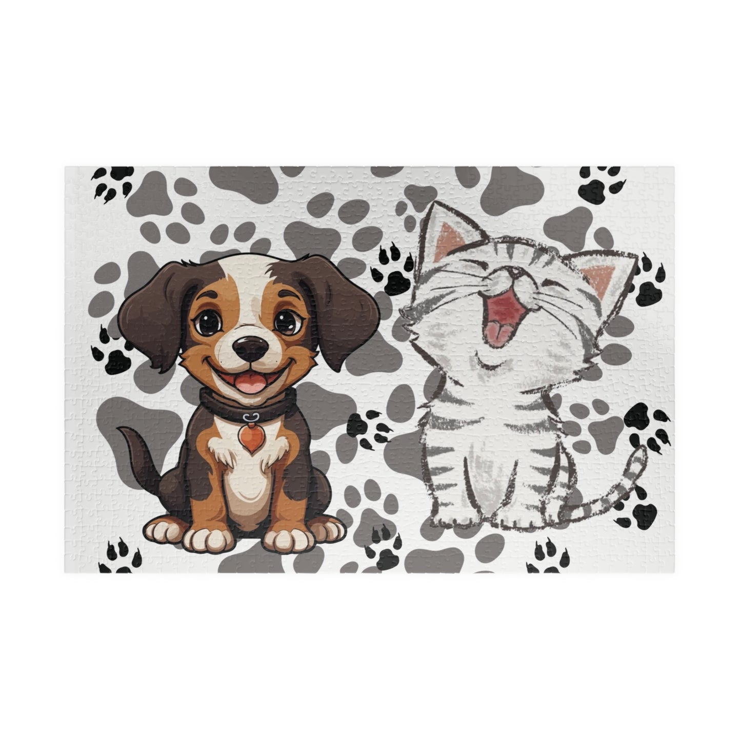 Children Pet Puzzle, Smiling Dog Cat Puzzle, Kids Cat Dog Jigsaw, Dog Cat Puzzle, Fun Animal Jigsaw, Kids Pet Puzzle, Daycare Pet Puzzle.