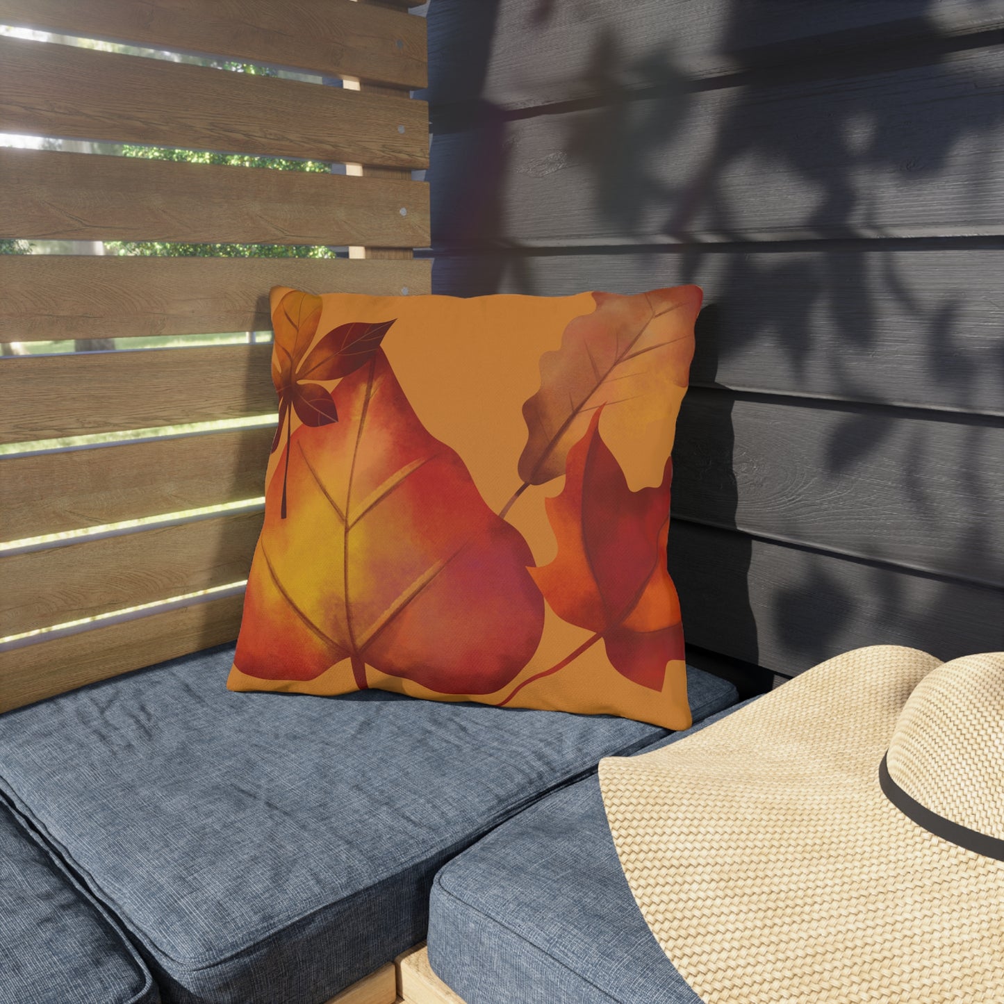 Fall Leaves Accent Pillow, Autumn Outdoor Leaves Pillow, Fall Leaves Outdoor Pillow, Foliage Pillow, Autumn Leaves Pillow