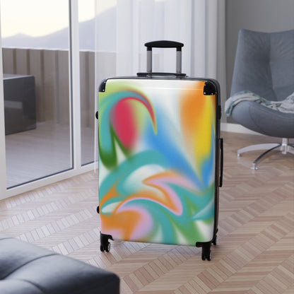 Abstract Art Suitcase, Colorful Rolling Suitcase, Art-Inspired Luggage, Trendy Carry-On Suitcase, Vibrant Suitcase, Artistic Luggage, Colorful Travel Luggage, Unique Carry On