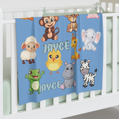 Boys Animal Print Swaddle, Safari Swaddle, Cute Animal Swaddle, Blue Animal Swaddle, Custom Animal Baby Swaddle, Baby Blue Custom Swaddle