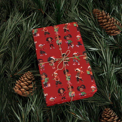 Afrocentric Holiday Paper, Cultural Christmas Wrapping Paper, Diverse Wrapping Paper, African American Christmas Wrapping Paper, Cultural Gift Wrap, Afrocentric Wrap, Children Christmas Wrapping Paper, Ethnic Gift Wrap