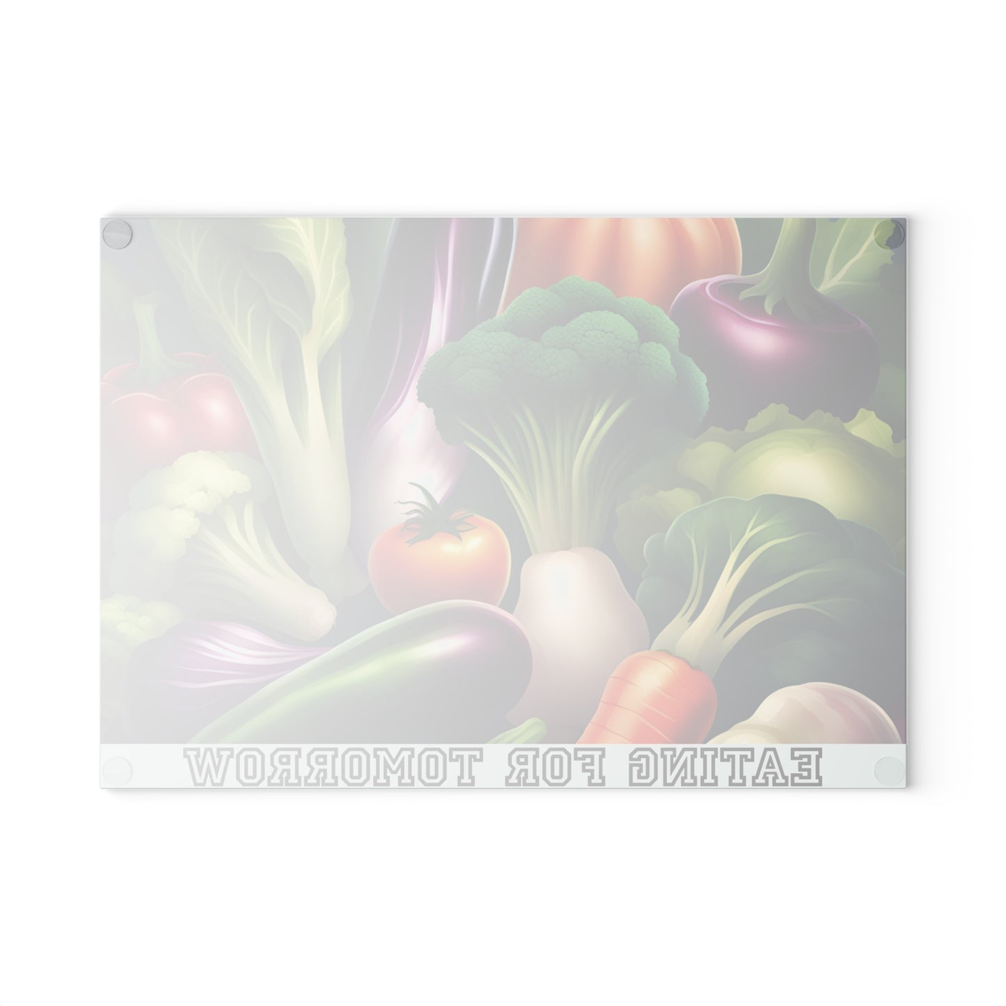 Vegan Kitchen Accessories, Food Lover Glass Board,  Vegetable Cutting Board, Cooking Prep Board,  Healthy Eating Gift,  Eco Friendly Kitchenware, Vegetarian Kitchen, House Warming Kitchen Present