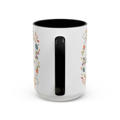 Mom Love Mug, Cottagecore Tea Accent Cup, Wildflower Accent Coffee Mug, Mom Love Accent Mug, Mother's Accent Coffee Mug, Message To Mom Mug.