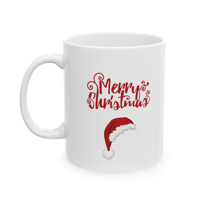 Merry Christmas Santa Hat Mug, Holiday Hat Coffee Mug, Xmas Santa Hat Mug, Santa Hat Coffee Mug, Holiday Santa Hat Mug, Red Hat Mug.