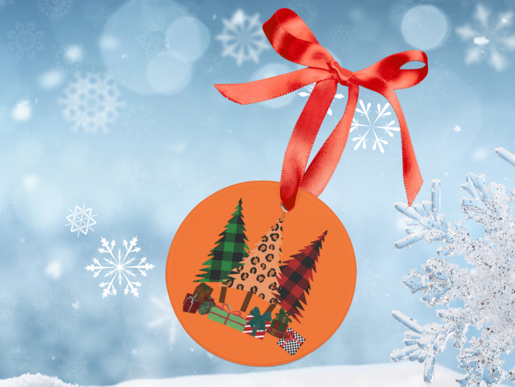 Plaid Trees Acrylic Ornament