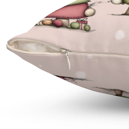 Whimsical Christmas Tree Throw Pillow – Soft Pastel Holiday Cushion | Festive Cozy Winter Decor | Christmas Gift for Her