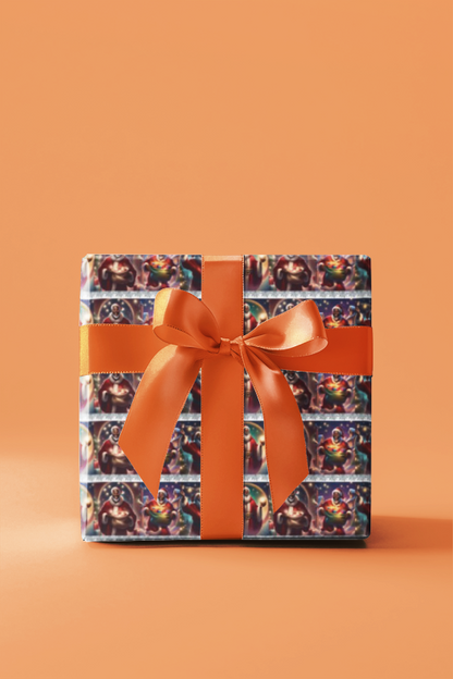 Afrocentric Santa Wrapping Paper Black Santa Gift Wrap Christmas Holiday Present Wrap Cultural Festive Gift Wrapping Sheet