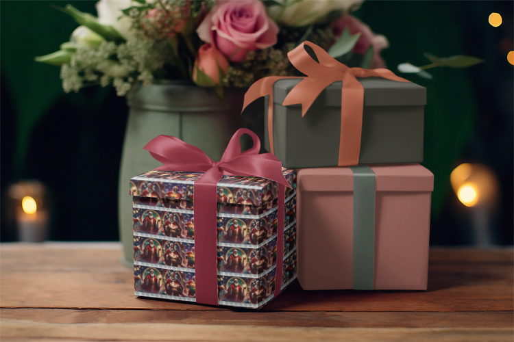 Afrocentric Santa Wrapping Paper Black Santa Gift Wrap Christmas Holiday Present Wrap Cultural Festive Gift Wrapping Sheet