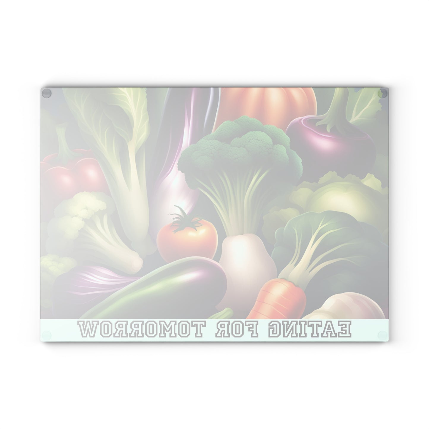 Vegan Kitchen Accessories, Food Lover Glass Board,  Vegetable Cutting Board, Cooking Prep Board,  Healthy Eating Gift,  Eco Friendly Kitchenware, Vegetarian Kitchen, House Warming Kitchen Present