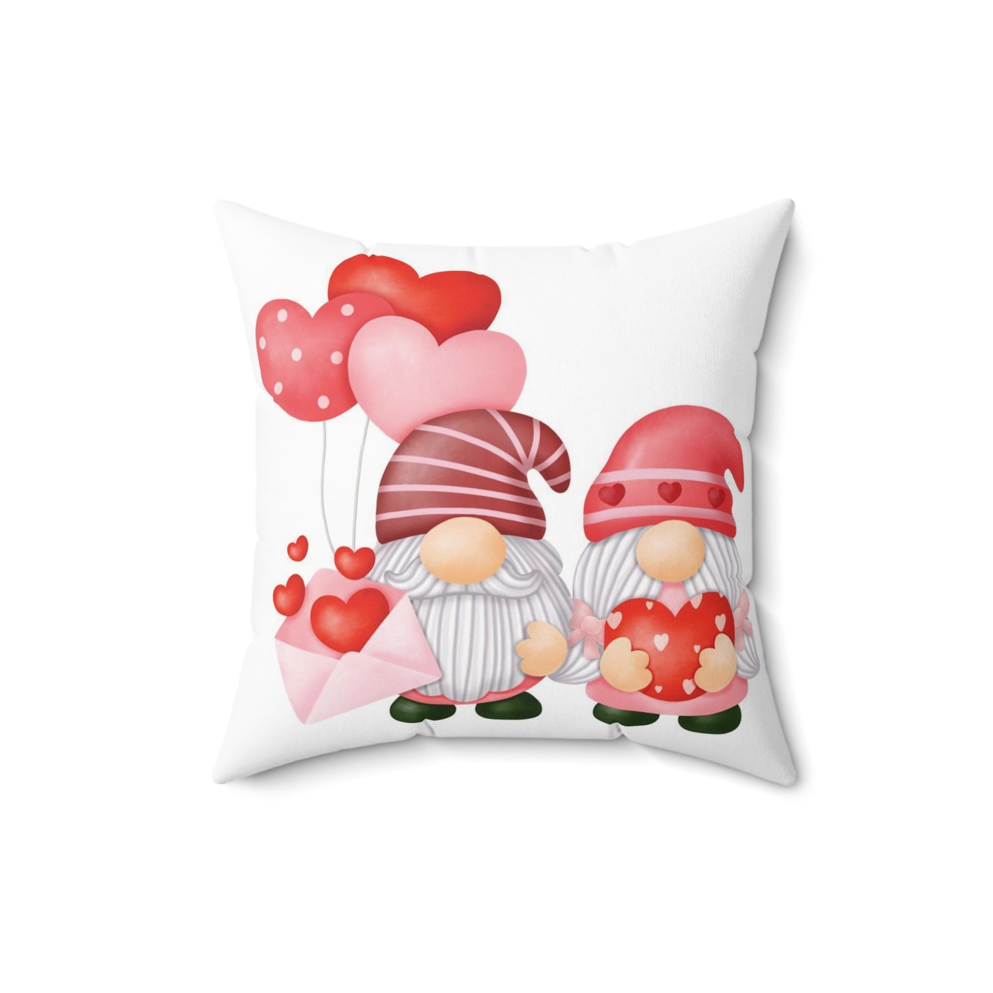 Gnome's Valentine's Day Spun Polyester Square Pillow