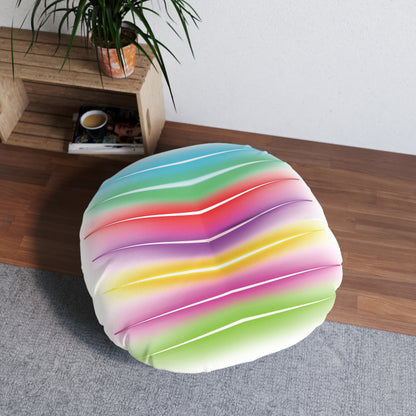 Round Tufted Floor Pillow, Colorful Round Floor Pillow