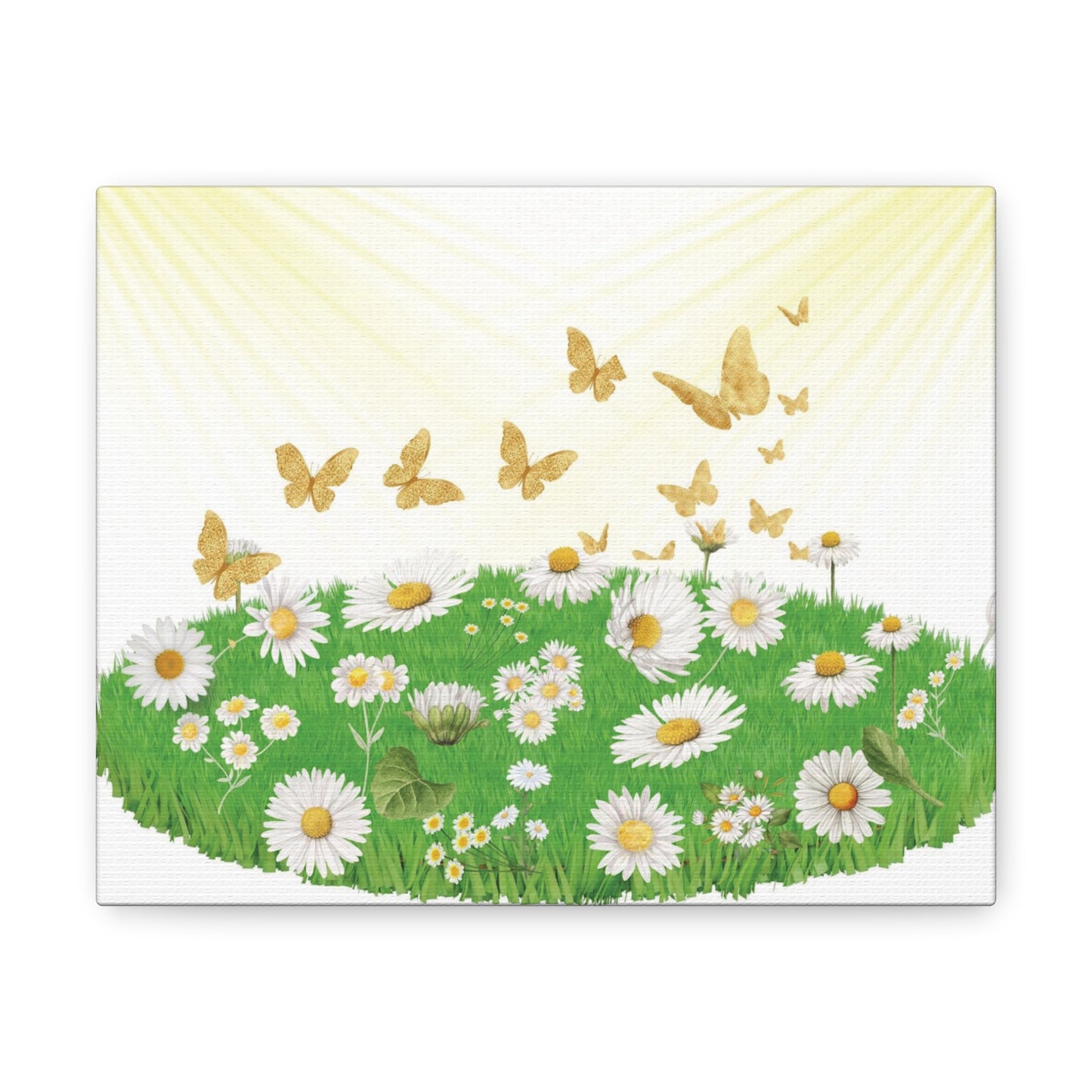 Children Butterfly Painting, Butterflies  Field Art, Field Of Butterflies Art, Butterfly Daisies Wall Art, Butterflies In The Field Art.