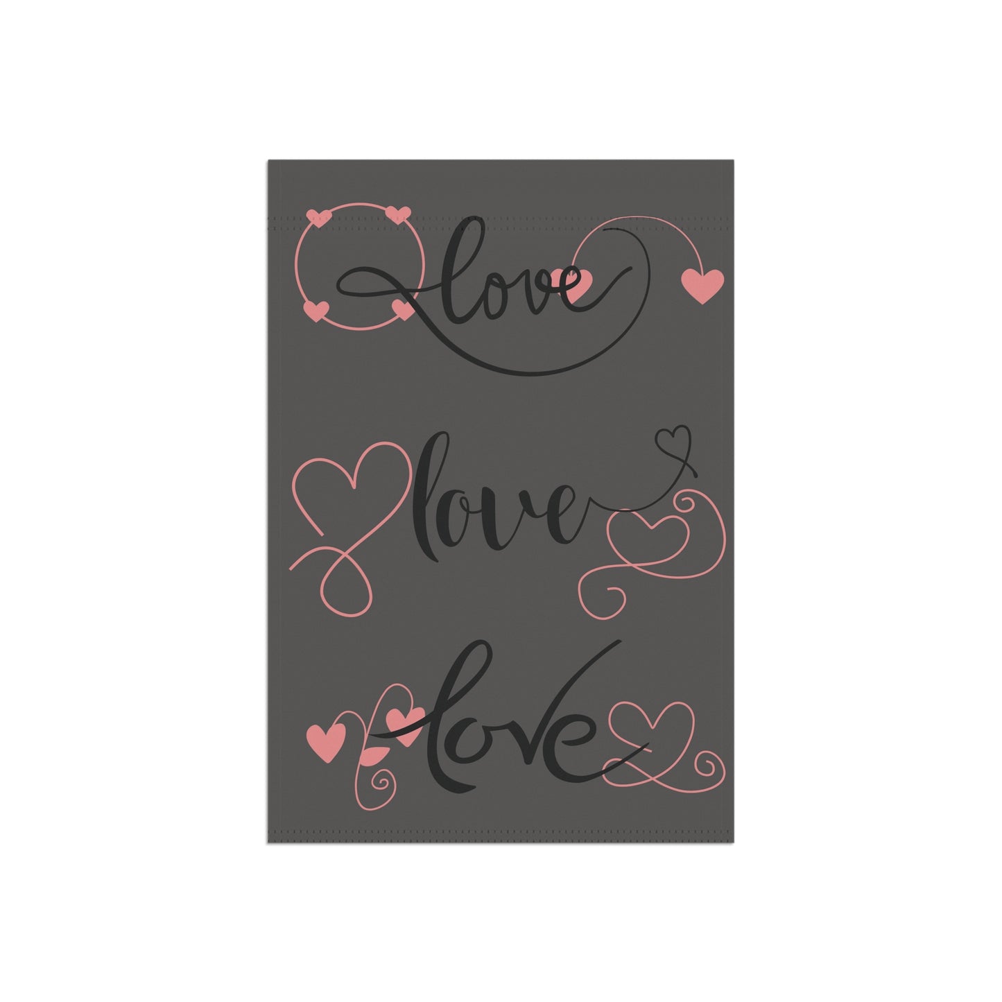 Welcome Love Garden Flag | Romantic Outdoor Yard Decoration | Heart Accent Seasonal House Flag | Valentine’s Day Porch Décor
