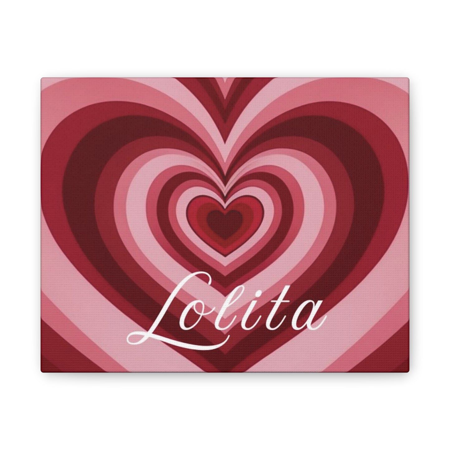 Heart Canvas Wall Art, Love Decor, Personalized Name Sign, Stretched Canvas Print, 0.75 Inch Depth, Customized Heart Design